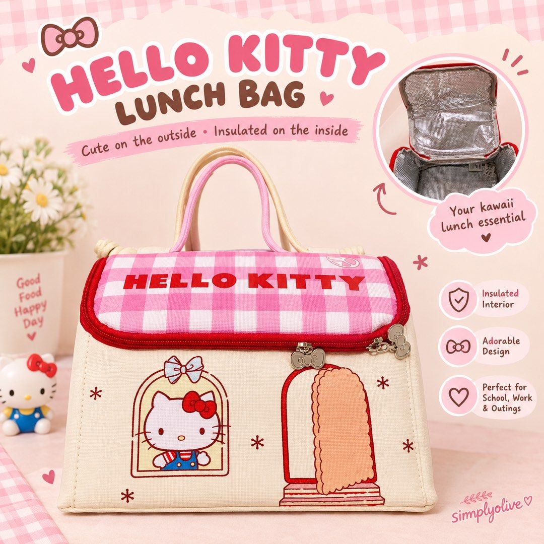 Hello Kitty Insulated Lunch bag (Category: Shoulder Bags) located in Valenzuela. Submitted by simplyolive85 (Listing ID 1470819743, Image 1). Description: Hello Kitty Insulated lunch bag .