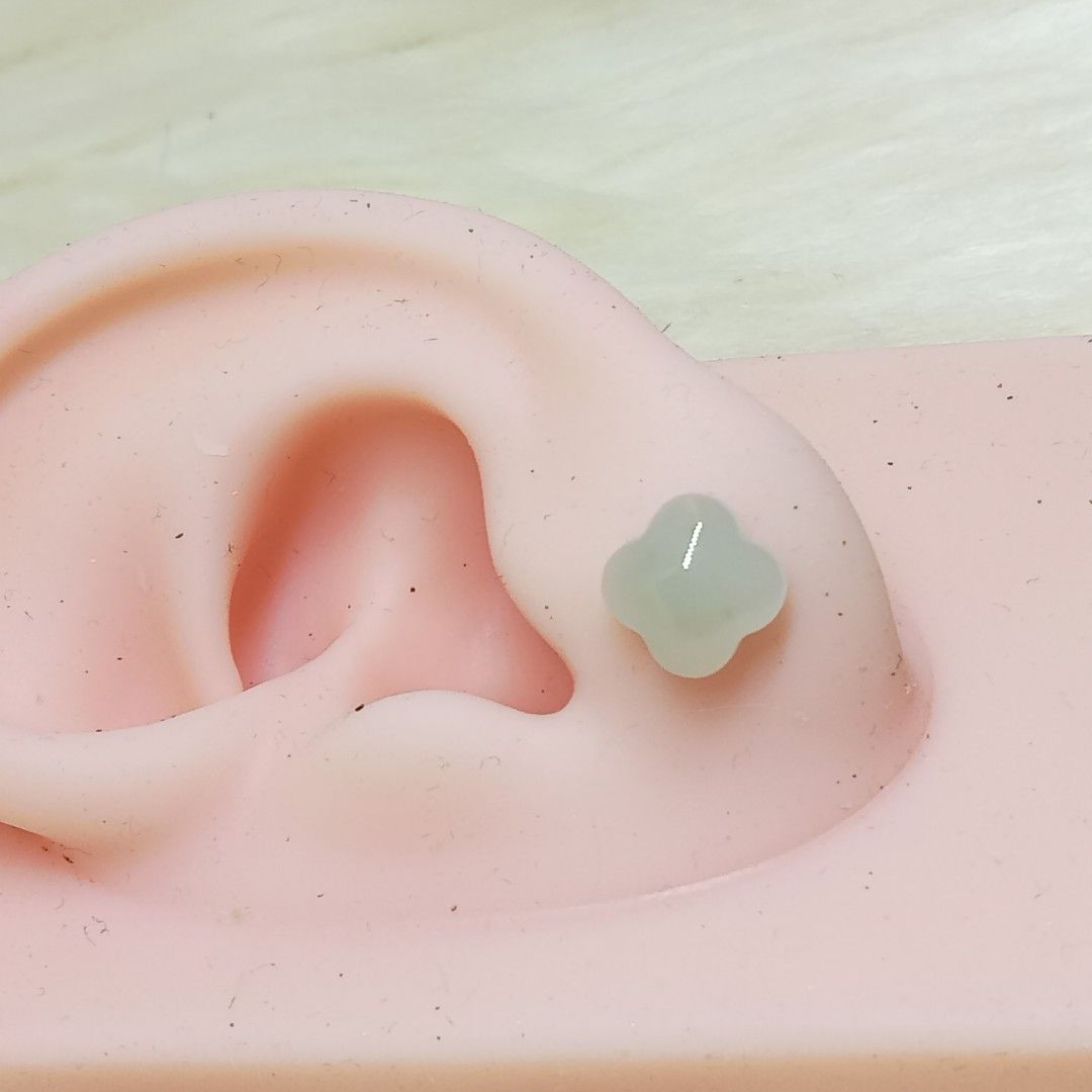 Hetian Jade Clover Earrings 🤍 💯% Natural Stone (Category: Earrings) located in Ozamiz City. Submitted by leovelle. (Listing ID 1470868143, Image 2). Description: Hetian Jade Clover Earrings 🤍 💯% Natural Stone.