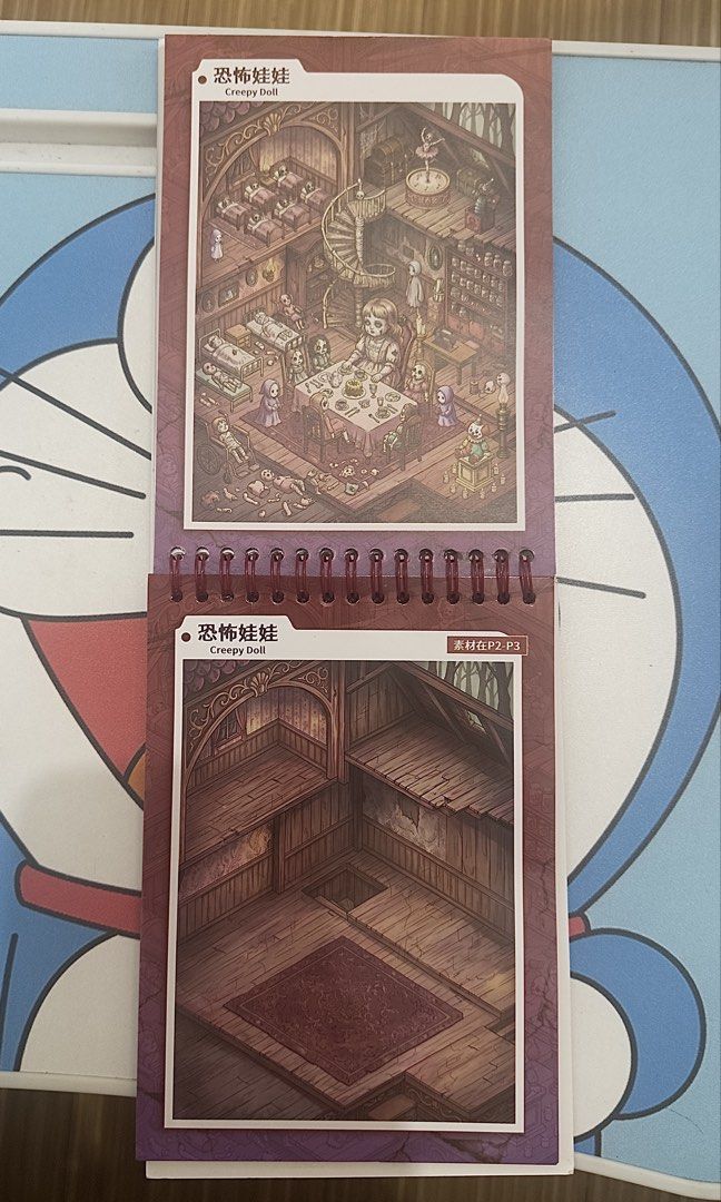 Horror Scenes Sticker book (Category: Art & Prints) located in Taguig. Submitted by seek_and_ship (Listing ID 1470811979, Image 3). Description: 12 Horror Scenes 1. Workshop of Rebirth 2. Creepy Doll 3. Echoing Shadow in the Well (Sadako) 4. Frankenstein 5. Castle Night Feast 6. Moonlit Ghost Wedding 7. Eerie Hospital 8. Ghost Market in the Ruins 9. Mysterious Drama of Eerie Shadows 10. Realm of Tentacles 11. Ghost Ship 12. Deep-Sea Ruins .