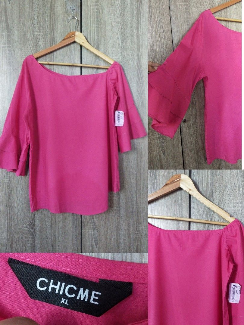 Hot Pink Asymmetrical One-Shoulder Ruffle Sleeve Blouse (Category: Blouses) located in San Fernando. Submitted by luckyflower.e9e5ed (Listing ID 1470812347, Image 1). Description: Fits Large-XL frame💗 Hot Pink Asymmetrical One-Shoulder Ruffle Sleeve Blouse.