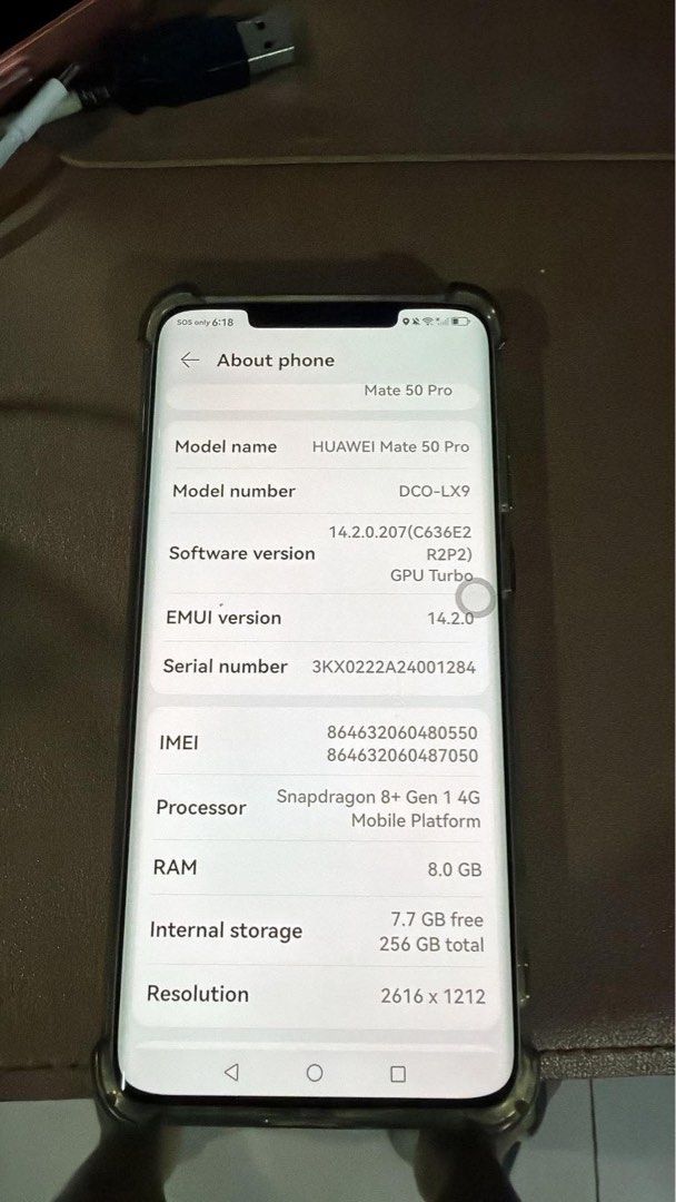 Huawei Mate 50 Pro (256GB / 8GB) (Category: Samsung) located in Iloilo. Submitted by slamdunkmew (Listing ID 1470748824, Image 3). Description: Price: ₱11,999 Condition: 100% working, no hidden issues, very smooth & clean Screen & Cameras: Crisp 120Hz display, no burn-in, top-tier XMAGE cameras Battery: Holds charge very well Openline / Reset all you want.