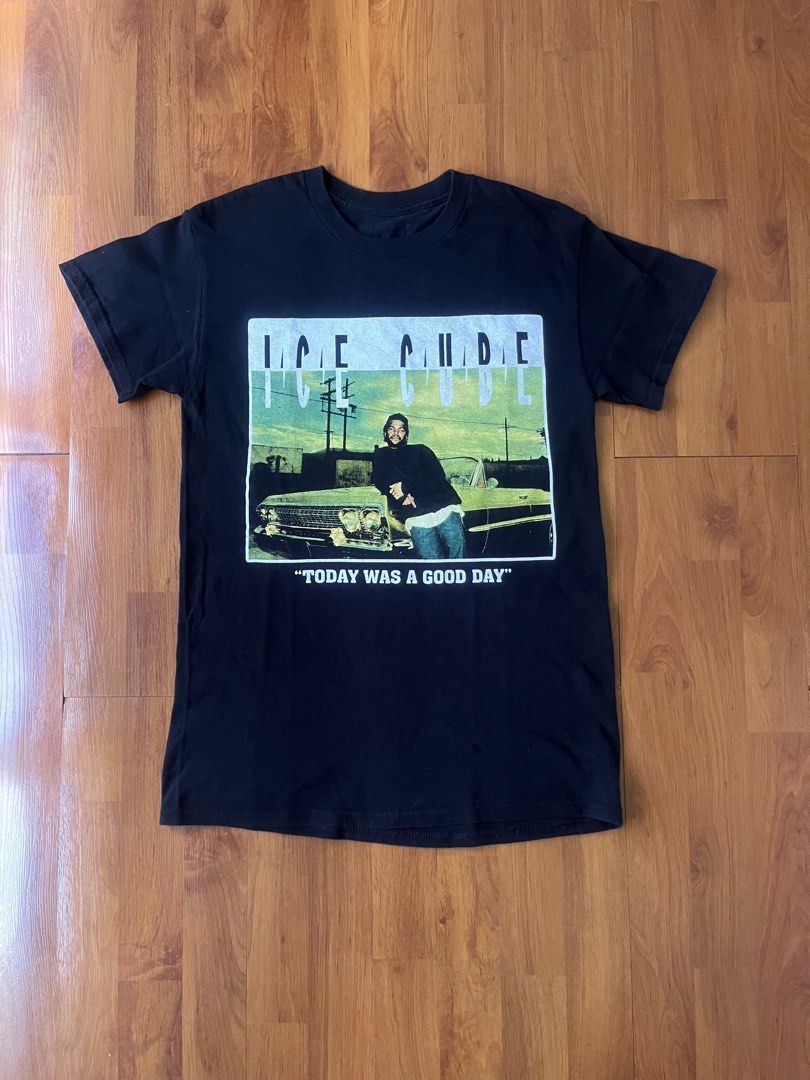 Ice Cube "Today Was A Good Day" Graphic Tee (Category: Tshirts & Polo Shirts ) located in Lipa City. Submitted by alexcollectionco (Listing ID 1470883202, Image 1). Description: Tee Price: ₱650 Size: Tag Small (P2P: 17.5”-18” | Length: 27”-27.5”) Details: Black hip-hop rap tee featuring Ice Cube lowrider photo graphic and “Today Was A Good Day” text print. Condition: Great pre-loved condition with clean print and no flaws. DM to purchase! 📩 IG &