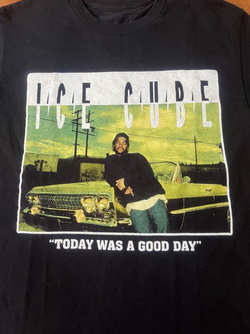 Ice Cube "Today Was A Good Day" Graphic Tee (Category: Tshirts & Polo Shirts ) located in Lipa City. Submitted by alexcollectionco (Listing ID 1470883202, Image 2). Description: Tee Price: ₱650 Size: Tag Small (P2P: 17.5”-18” | Length: 27”-27.5”) Details: Black hip-hop rap tee featuring Ice Cube lowrider photo graphic and “Today Was A Good Day” text print. Condition: Great pre-loved condition with clean print and no flaws. DM to purchase! 📩 IG &