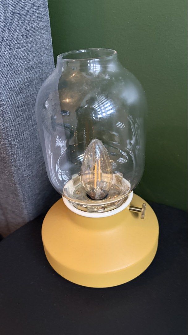 IKEA TÄRNABY Table Lamp Yellow 2pcs (Category: Lighting) located in Manila. Submitted by pearlyshell.brb (Listing ID 1470874632, Image 1). Description: Rfs: Moving out in good condition with bulb 1pc 1100 w bulb 2pc 2k w bulb.