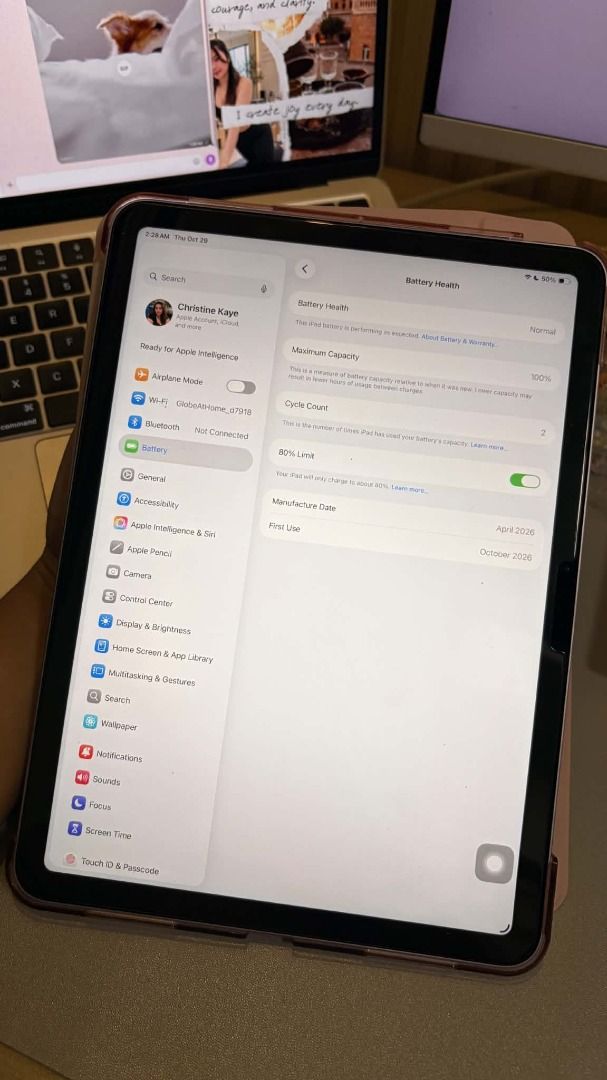 iPad Air 11” M4 | 256GB | Purple (Category: Laptops & Notebooks) located in Caloocan City. Submitted by silverwhale_78680f (Listing ID 1470918872, Image 3). Description: FOR SALE: iPad Air 11” M4 | 256GB | Purple Price: ₱52,000 (NON NEGOTIABLE) * Bought just 3 days ago * Color: Purple * Storage: 256GB * Chip: Apple M4 * Includes privacy tempered glass and protective cover RFS: Decided to get a Mac mini instead. Purchased recently and still in exc