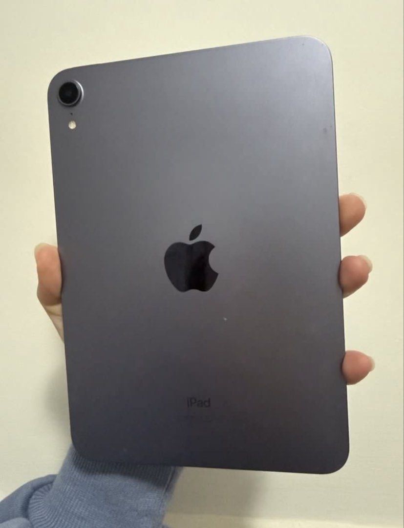 iPad Mini 6 WIFI 64GB Purple with Smart Folio (Category: iPad) located in San Fernando. Submitted by jcpzz (Listing ID 1470792582, Image 3). Description: FIXED PRICE GOOD AS BRANDNEW. Pwede sa maselan. No hidden damage, scratches or dents. Battery health - 90% as confirmed by Apple Support Complete box with charger and receipt ALSO INCLUDE: - spigen tempered glass - original Apple smart folio (white) - generic keyboard + pen RFS: upgraded to macb