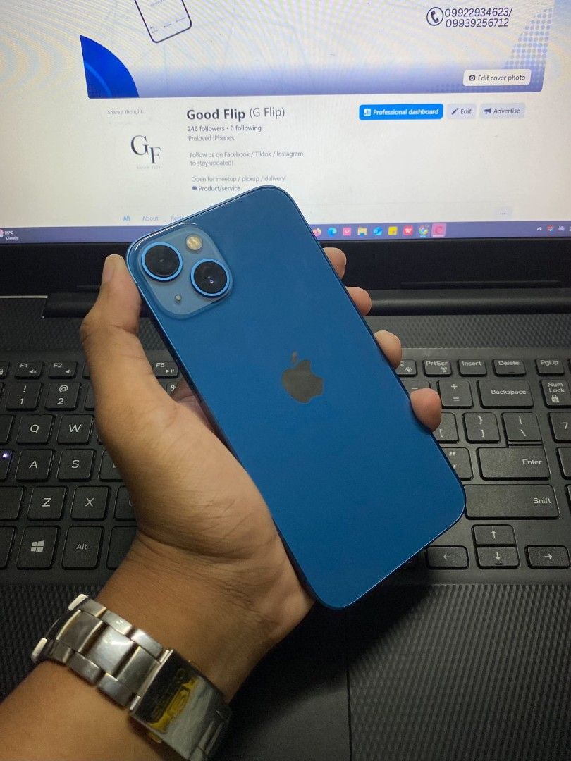 Iphone 13 128gb (Category: iPhone 13 Series) located in Manila. Submitted by patatascorner (Listing ID 1470754184, Image 1). Description: FS/SWAP: iPhone 13 128gb 💙 ‎-Factory unlocked anysim ‎-All working goods ‎-100% bh new genuine batt & display ‎👌🏽Unli Check & Reset upon meetup ‎📍Qc Area open for meetup / pickup / dleivery ‎.