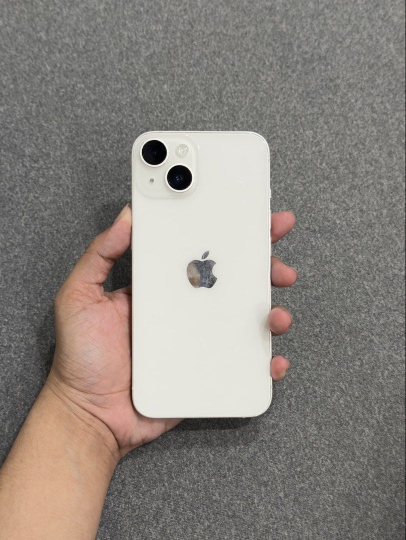 iphone 14 white (Category: iPhone 14 Series) located in Manila. Submitted by shei.fsyas (Listing ID 1470893843, Image 1). Description: iphone 14 white 128gb 87BH openline local variant no issue unit only 📍tayuman .