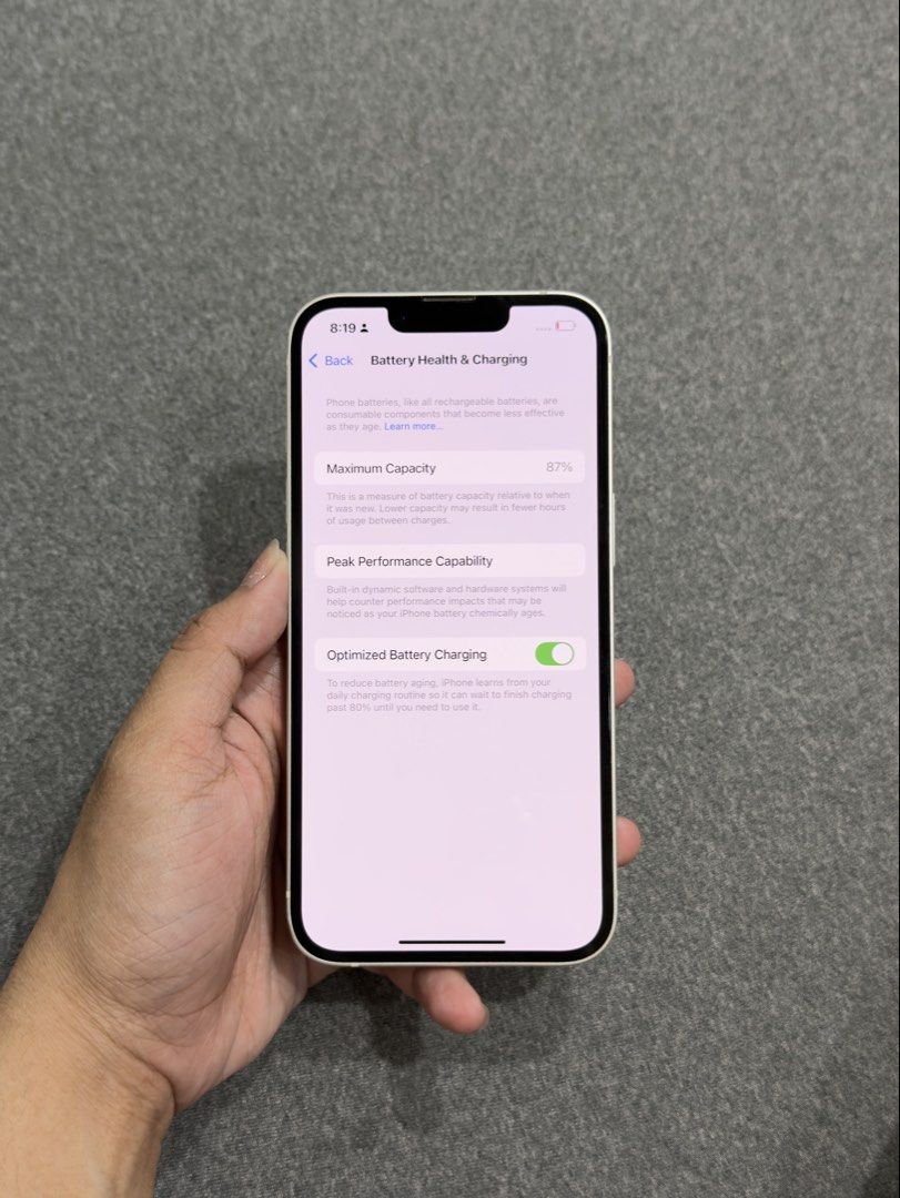 iphone 14 white (Category: iPhone 14 Series) located in Manila. Submitted by shei.fsyas (Listing ID 1470893843, Image 3). Description: iphone 14 white 128gb 87BH openline local variant no issue unit only 📍tayuman .
