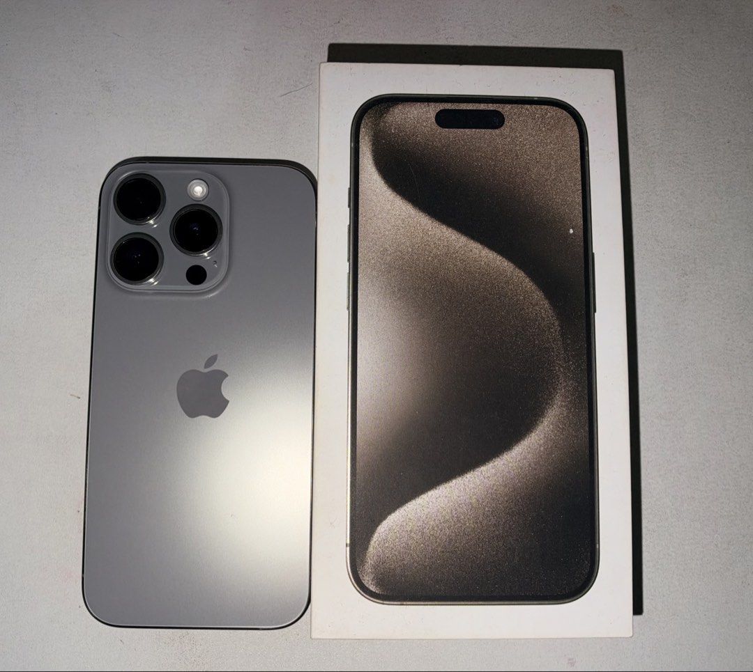 iPhone 15 Pro - 256gb (Category: iPhone 15 Series) located in Cainta. Submitted by spicedupleo (Listing ID 1470893311, Image 1). Description: - Model: iPhone 15 Pro - NEGOTIABLE FOR SURE BUYERS ‼️‼️ - Storage: 256GB - Color: Natural Titanium - Condition: 7/10 (normal signs of use) - Battery Health: 82% (1125 cycle counts) - Includes: Original box - Location: Metro Manila for meetups.