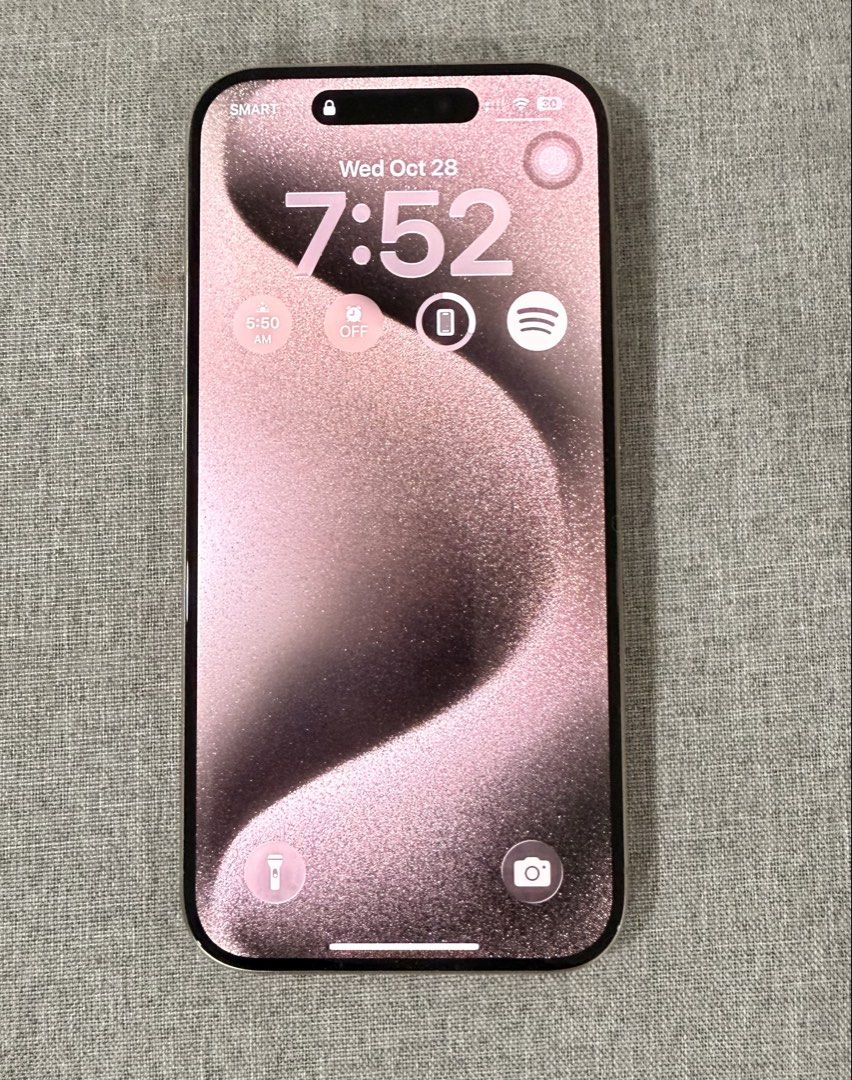iPhone 15 Pro Natural Titanium (Category: iPhone 15 Series) located in Mandaluyong City. Submitted by barbara.wardrobe (Listing ID 1470853577, Image 3). Description: - Lady Owned - No Sim Restrictions - Battery Health: 79% - Inclusions: charger cord, charger box and cases - No dents/no scratches - Meet up Mandaluyong Area - RFS: Upgraded already, I don’t need an extra phone.