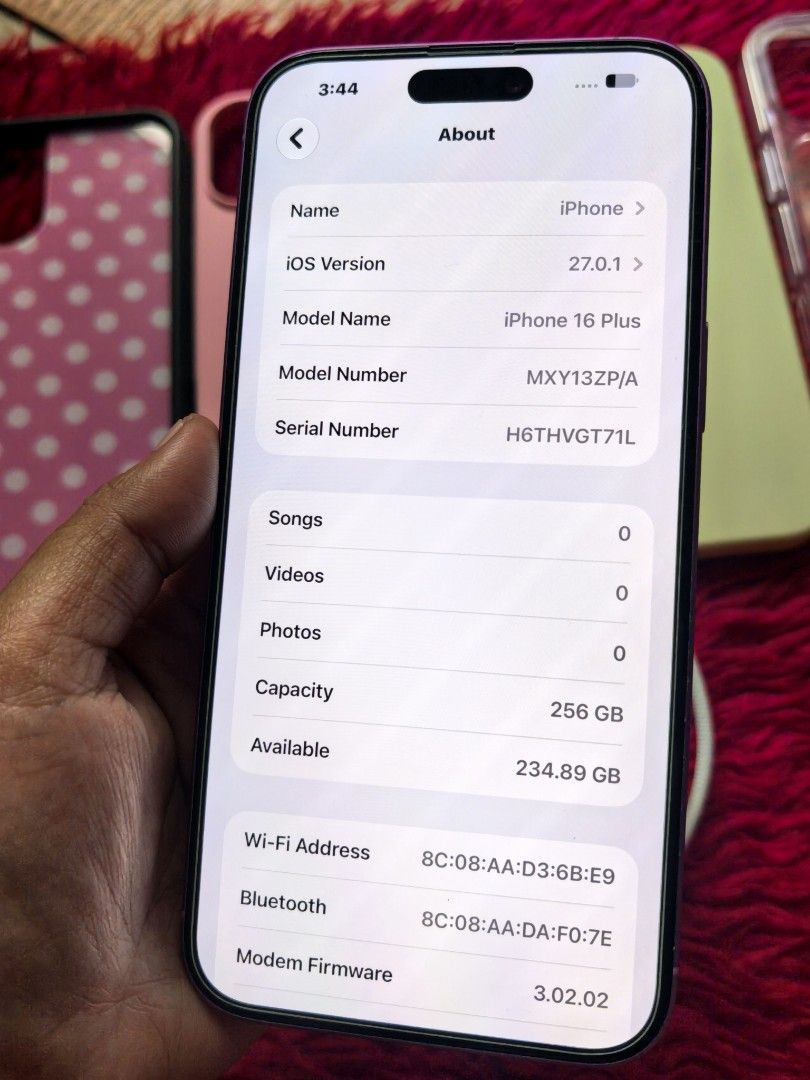 Iphone 16 Plus 256gb FU (Category: iPhone 16 Series) located in San Jose del Monte. Submitted by javaphile (Listing ID 1470800981, Image 3). Description: SALE / SWAP Iphone 16 PLUS FACTORY unlocked 256gb 89% Batthealth Zpa / Ntc Aproved Phone, Cases cord Only Lost Box Note : have paintchip on camera ring. And 1 dent super liit lng po 😊 Open for swap 37k only Meetup sa sure Buyers NORTHCALOOCAN LOCATION.