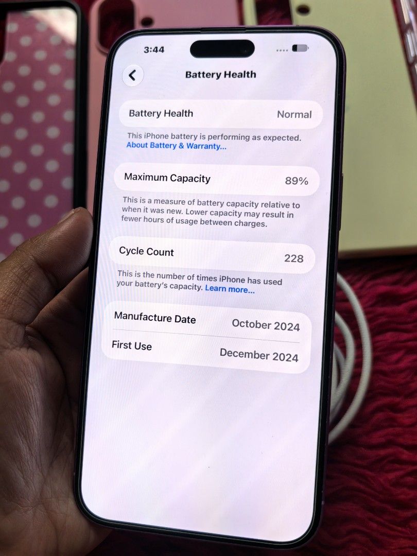 Iphone 16 Plus 256gb FU (Category: iPhone 16 Series) located in San Jose del Monte. Submitted by javaphile (Listing ID 1470800981, Image 2). Description: SALE / SWAP Iphone 16 PLUS FACTORY unlocked 256gb 89% Batthealth Zpa / Ntc Aproved Phone, Cases cord Only Lost Box Note : have paintchip on camera ring. And 1 dent super liit lng po 😊 Open for swap 37k only Meetup sa sure Buyers NORTHCALOOCAN LOCATION.