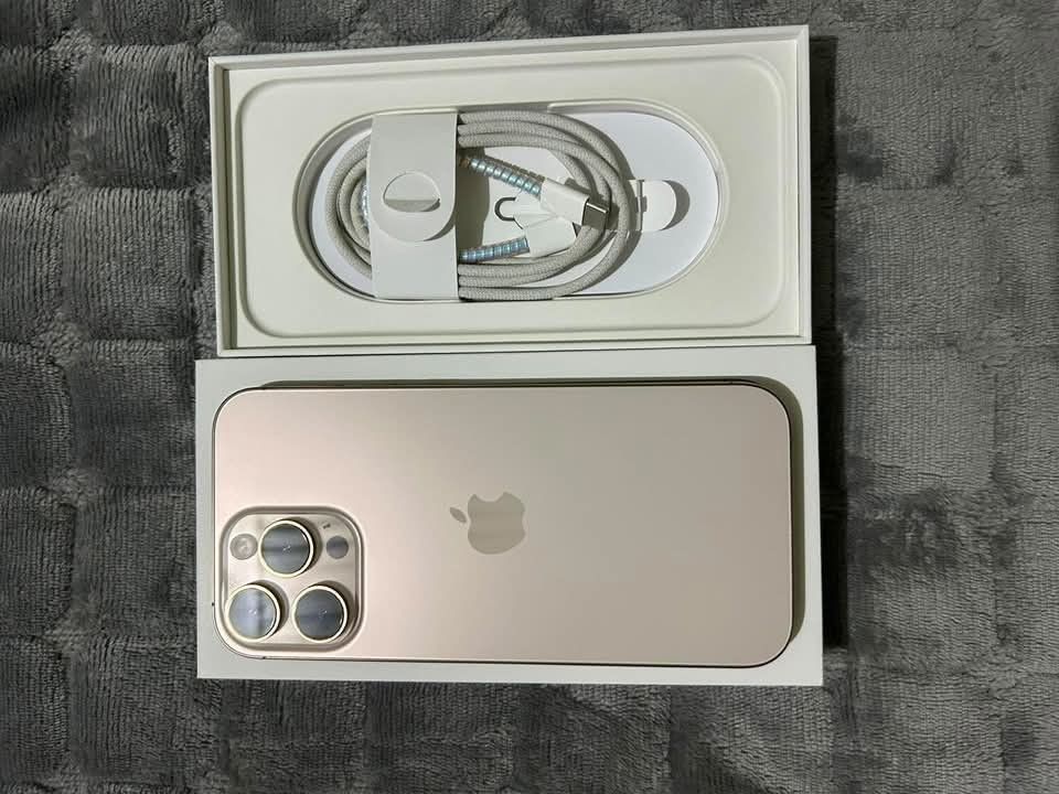 Iphone 16 Pro Max 256gb Desert Titanium (Category: iPhone 16 Series) located in Taytay. Submitted by bellakutch (Listing ID 1470818875, Image 3). Description: - Model: iPhone 16 Pro Max - Storage: 256GB - 94% Battery Health - Color: Desert Titanium - Condition: Layered condition 4/4 (Pristine, flawless body and screen) - Mababa pa Cycle Count - Inclusions: Complete with original box and USB-C charging cable - Meetup Location: Jill & Pops Kitchen 
