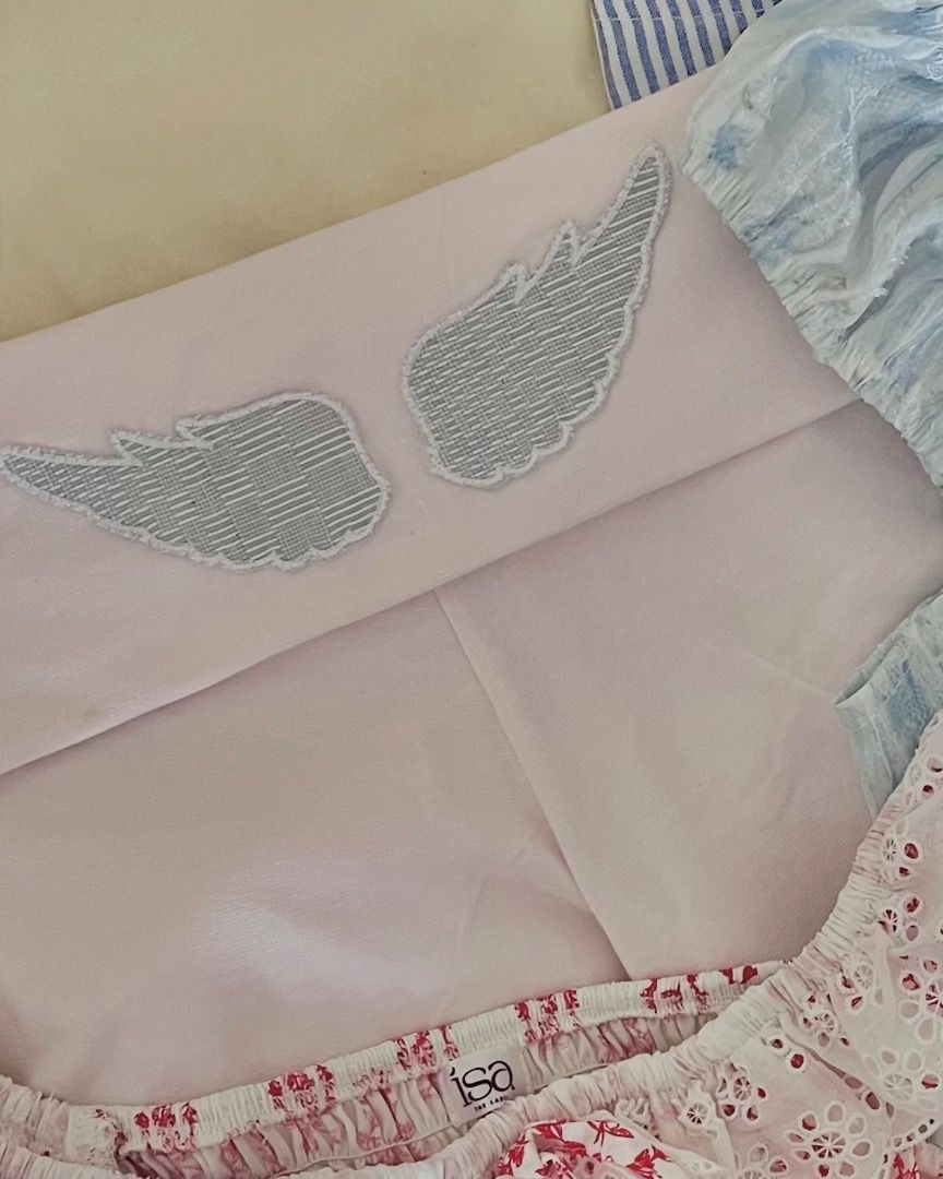 Isa The Label Pink Angel Wings Foldover Pants (Category: Jeans) located in Manila. Submitted by mary_faithh (Listing ID 1470836664, Image 2). Description: Isa The Label Pink Angel Wings Foldover Pants - Size: XS-S - Condition: Brand new / Excellent (never worn) - RFS: don’t fit me bought for 1,399 + sf from isa the label’s website helping tags: sopheme isa the label lounge set presko pants elena angel top zara hollister bershka subdued vintage pr