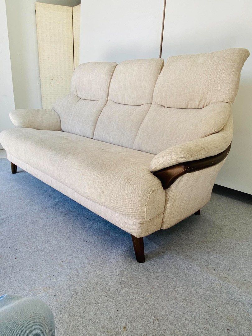 “JAPAN SURPLUS” 3-SEATER HIGHBACK FABRIC SOFA (Category: Sofas) located in Bulacan. Submitted by monmon555 (Listing ID 1470916499, Image 2). Description: “JAPAN SURPLUS” 3-SEATER HIGHBACK FABRIC SOFA SIZE: 68L” x 32W” x 17Sh” x 38H” inches (AS-IS ITEM) IN GOOD CONDITION.