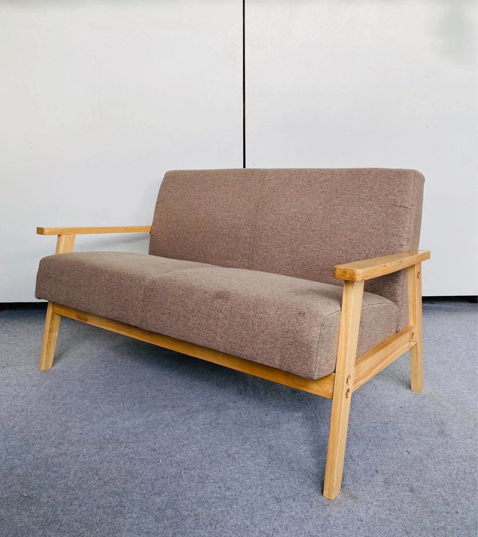 “JAPAN SURPLUS” MODERN 2-SEATER BROWN FABRIC SOFA (Category: Sofas) located in Bulacan. Submitted by monmon555 (Listing ID 1470916517, Image 2). Description: “JAPAN SURPLUS” MODERN 2-SEATER BROWN FABRIC SOFA SIZE: 48L” x 27W” x 18Sh” x 27.5H” inches (AS-IS ITEM) IN GOOD CONDITION.
