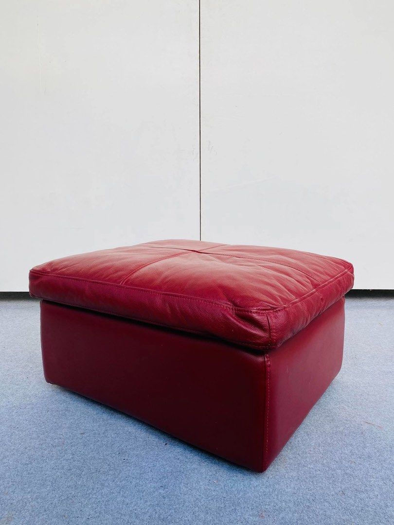 “JAPAN SURPLUS” NITORI RED OTTOMAN (Category: Chairs) located in Bulacan. Submitted by monmon555 (Listing ID 1470916631, Image 3). Description: “JAPAN SURPLUS” NITORI RED OTTOMAN SIZE: 28L” x 23W” x 15H” inches (AS-IS ITEM) IN GOOD CONDITION.