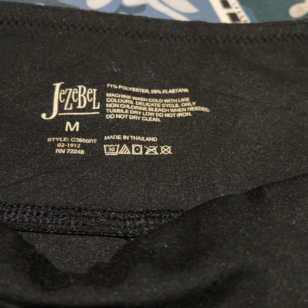 Jezebel Black Leggings Size M (Category: Other Bottoms) located in Manila. Submitted by shawnttelfinds (Listing ID 1470794309, Image 2). Description: - Brand: Jezebel - Item: Solid black everyday leggings - Size: Medium - Material: 71% polyester, 29% elastane - Waist: 26 to 28 inches - Length: 36 inches - Care Instructions: Machine wash cold on delicate, tumble dry low - Origin: Made in Thailand.