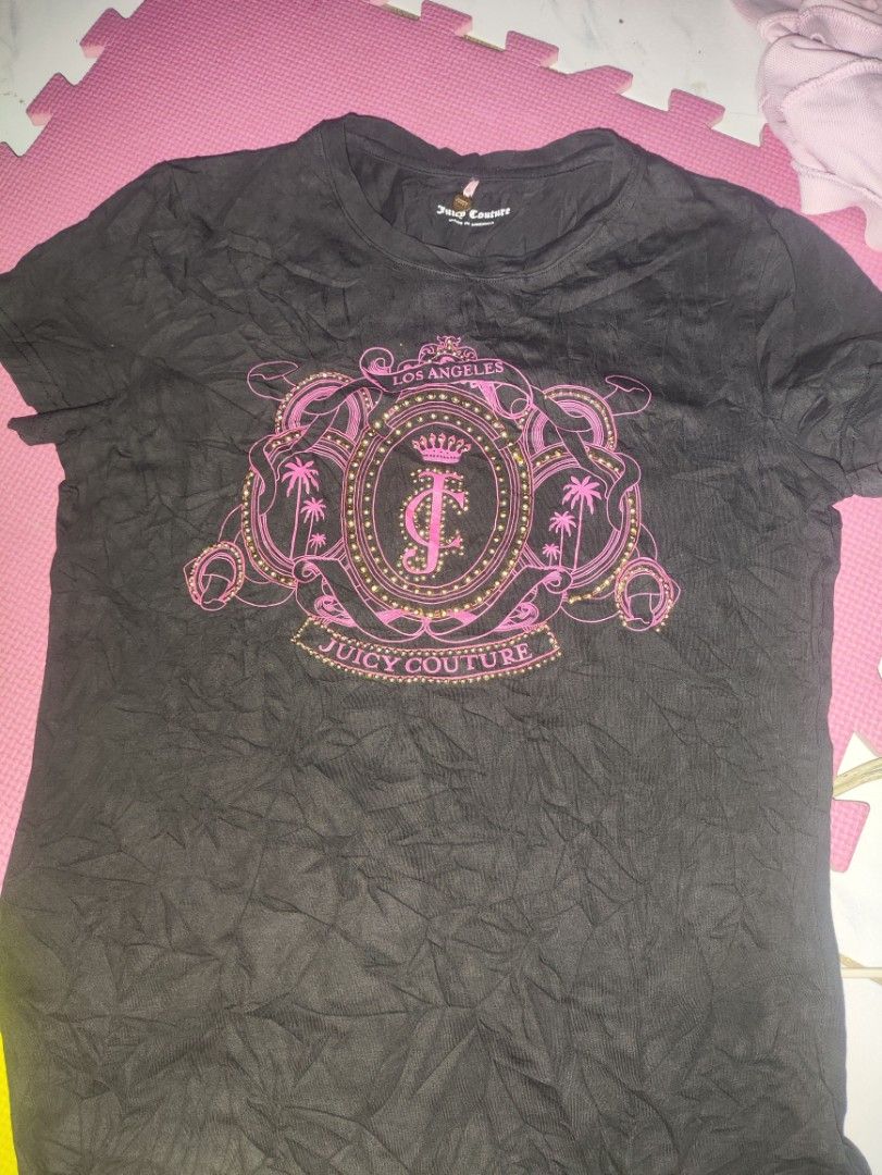 JUICY COUTURE BLACK T-SHIRT (Category: Shirts) located in Manila. Submitted by swiftturtle_181004 (Listing ID 1470828200, Image 3). Description: its THRIFTED but no damages, no stains. meet up includes an additional 20 pesos (still depends) since fare isn't cheap anymore..