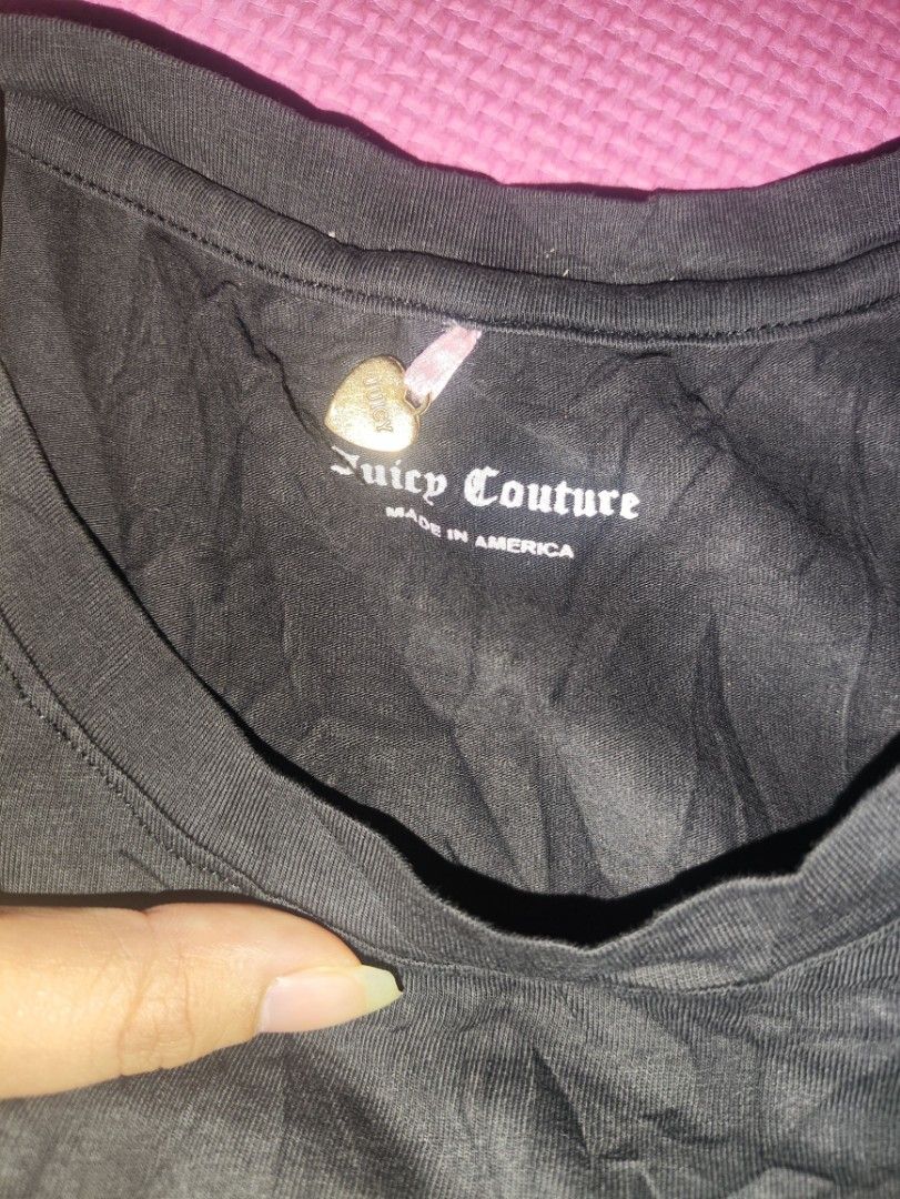 JUICY COUTURE BLACK T-SHIRT (Category: Shirts) located in Manila. Submitted by swiftturtle_181004 (Listing ID 1470828200, Image 2). Description: its THRIFTED but no damages, no stains. meet up includes an additional 20 pesos (still depends) since fare isn't cheap anymore..