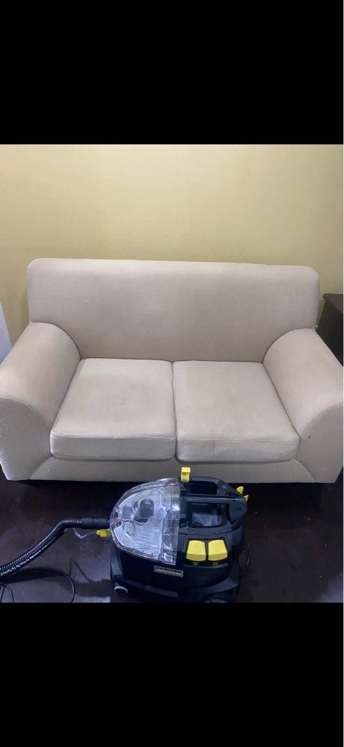 Karcher Professional Carpet Cleaner (Category: Cleaning Tools & Supplies) located in Paranaque City. Submitted by clarengsar74101 (Listing ID 1470785394, Image 2). Description: - Authentic Karcher Professional cleaning machine in signature black and yellow - Heavy-duty build quality, perfect for deep cleaning sofas, carpets, and fabric furniture - Compact and portable design with built-in bottom wheels for easy mobility - Features a clear upper t