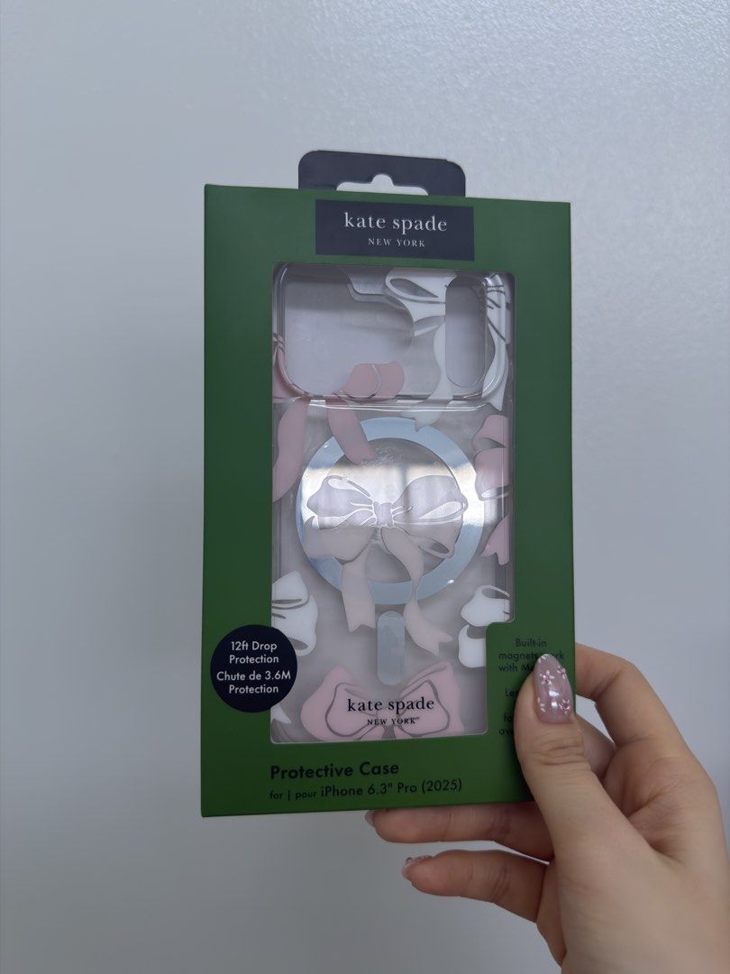 Kate Spade magsafe case for Iphone 17/18 Pro (Category: Cases & Sleeves) located in Makati City. Submitted by heyuuuu (Listing ID 1470747405, Image 2). Description: - Just arrived October 26, 2026 - Never used - With hydrogel installed .