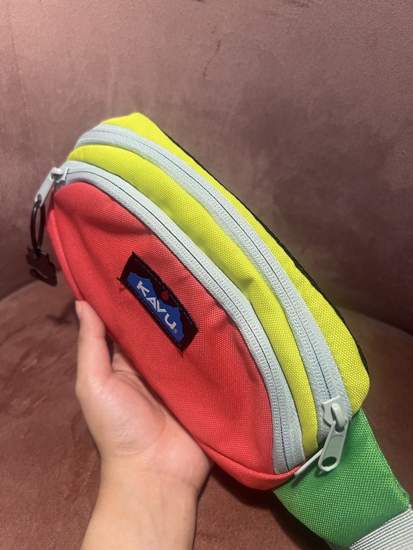 KAVU Colorful Fanny Pack (Category: Belt bags, Clutches and Pouches) located in Manila. Submitted by malggg (Listing ID 1470881479, Image 2). Description: (Making space for new things!) Got this from a local town shop in the US in 2024, and I haven’t had the chance to use it yet. Brand new (see tag!) and stored well! 2 compartments, can fit only small essentials. MOD: Grab/Lalamove same-day delivery (within Metro Manila), J&T (outside Metro Manil