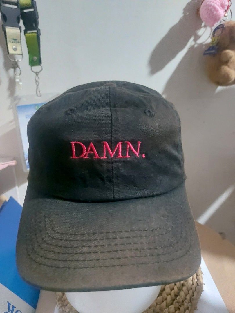Kendrick Lamar DAMN Hat (Category: Caps & Hats) located in Magarao. Submitted by hotdogsandwich.flower (Listing ID 1470750177, Image 1). Description: issue red stain.