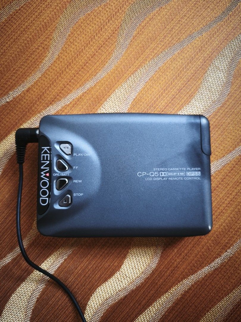 Kenwood CP-Q5 Stereo Cassette Player (Category: Portable Music Players) located in Candon. Submitted by ylocos_thrifts (Listing ID 1470832844, Image 1). Description: Tested/Working Kenwood CP-Q5 Stereo Cassette Player Remote/Headset is Working Gum Battery Operated.
