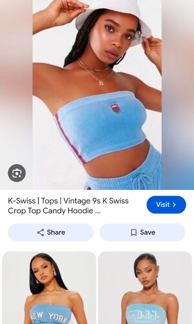 K-Swiss Blue Crop top Original (Category: Others Tops) located in Manila. Submitted by deleonhann57311 (Listing ID 1470758328, Image 2). Description: original wear once sakin ..original 2k bili.. size medium stretchable 30 to 32 busy.