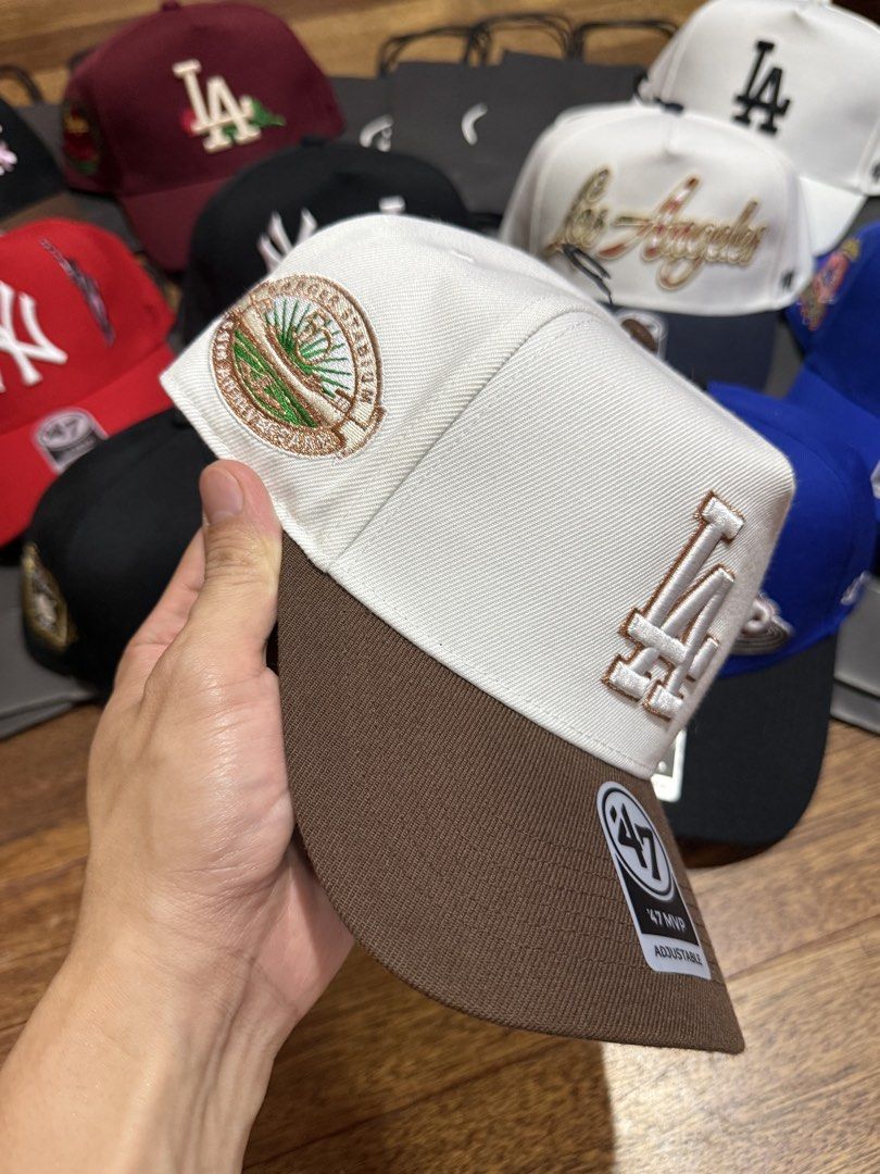LA WHITE BROWN AFRAME CAP (Category: Caps & Hats) located in Pasig City. Submitted by t.fusion (Listing ID 1470917514, Image 2). Description: LA WHITE BROWN AFRAME CAP - brand new & legit 💯 - comes with ziplock and 47 og paper bag 🔖 ₱800 each +sf.