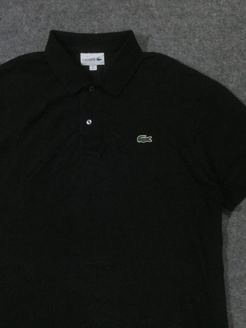 LACOSTE BLACK (Category: Tshirts & Polo Shirts ) located in General Santos City (Dadiangas). Submitted by thrift_n_south (Listing ID 1470886497, Image 3). Description: AS NEW CONDITION 10/10 COLOR RATE DIMES: 21.5x28 (SIZE 5) FLAWLESS | NEEDS WASH.