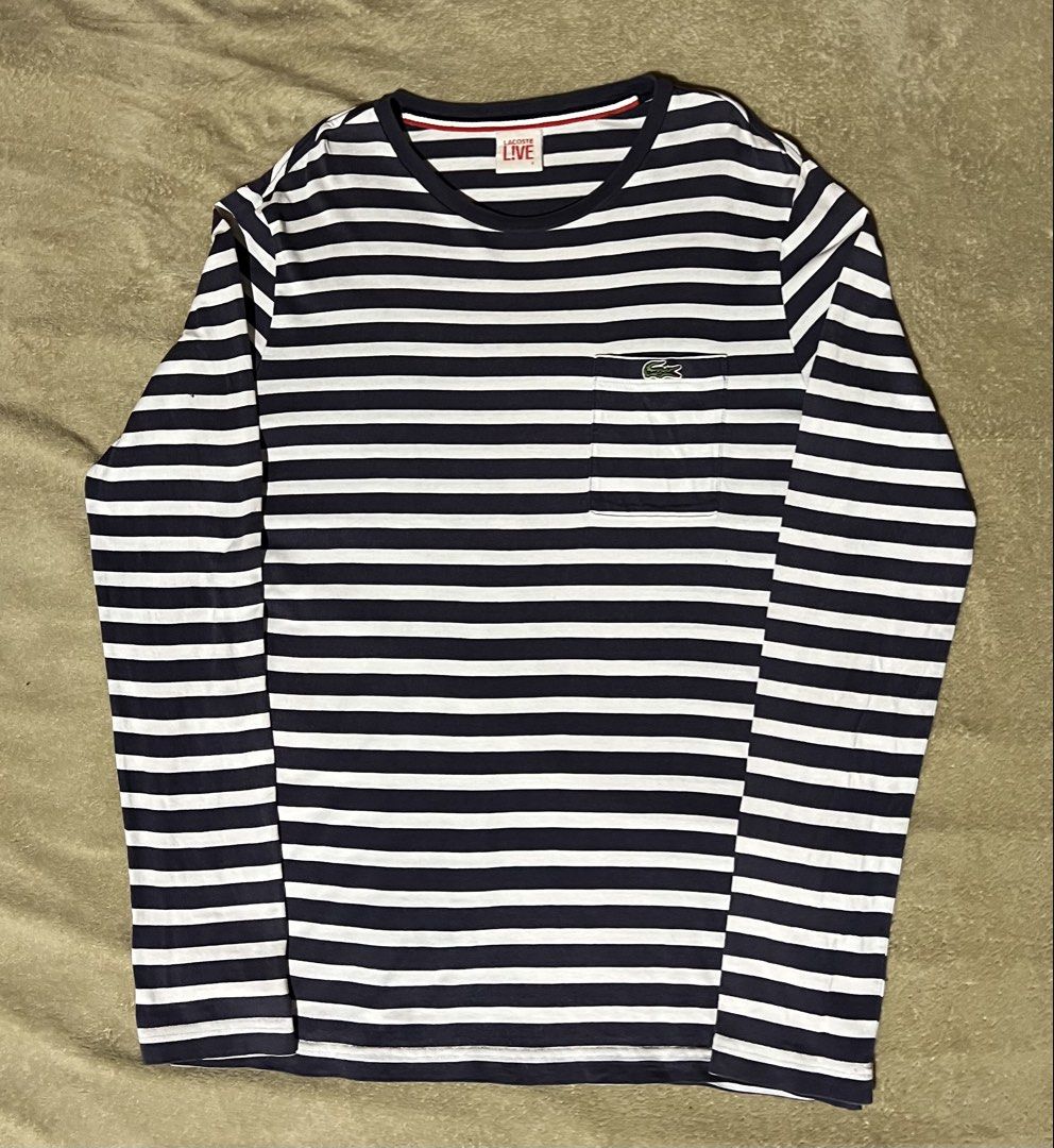 Lacoste Live Longsleeve Stripe Size 2 (Category: Coats, Jackets and Outerwear) located in Cebu City. Submitted by jlturno1999 (Listing ID 1470773122, Image 2). Description: Lacoste Live Longsleeve Stripe Size 2 Good condition 19x27 dimensions stretchable 8/10 color rate Legit/authentic Need wash.