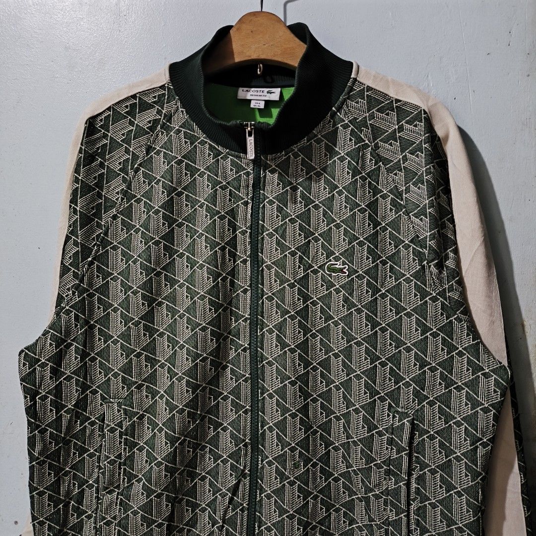 Lacoste Monogram Jacquard Track Full Zip Jacket (Category: Coats, Jackets and Outerwear) located in Quezon City. Submitted by jedclo (Listing ID 1470834607, Image 3). Description: Size XL (6) Width: 23 Length: 27 In pristine condition Color due lightning MOP: GCASH, DM to purchase Disclaimer: "All brand names, logos, and images are registered trademarks of their respective owners. No affiliation or copyright infringement intended.