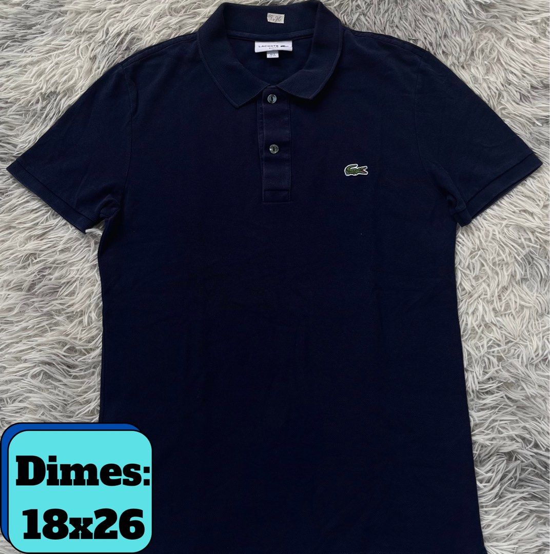 Lacoste Navy Blue Polo Shirt (Category: Tshirts & Polo Shirts ) located in Lipa City. Submitted by kent.finds (Listing ID 1470880313, Image 1). Description: Dimension: 📏W 18 📏L 26 Color Rate: 9.5/10 📌Excellent Condition 💸 Mine : ₱1,200 + Shipping Fee🚚 Issue: ❌.