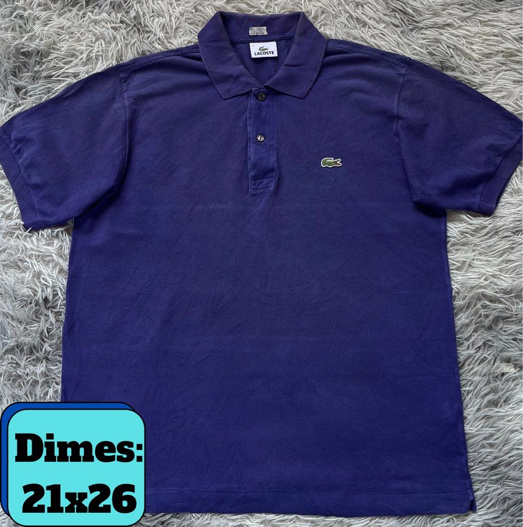 Lacoste Purple Polo Shirt (Category: Tshirts & Polo Shirts ) located in Lipa City. Submitted by kent.finds (Listing ID 1470879205, Image 1). Description: Dimension: 📏W 21 📏L 26 Color Rate: 9.5/10 📌 Excellent Condition 💸 Mine : ₱850 + Shipping Fee🚚 Issue: Minimal Fold❌.