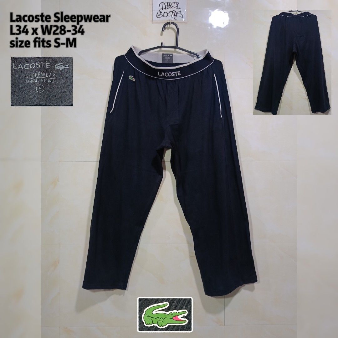 lacoste sleepwear (Category: Joggers) located in Talisay. Submitted by burdagz13 (Listing ID 1470929696, Image 1). Description: condition: good as new colorrate: 10-10 issue: none 💸 First pay basis only 🚀 J&T shipping nationwide (doortodoor).