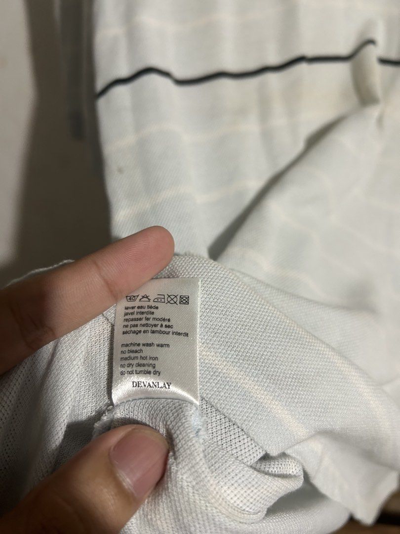 Lacoste Sport Polo Shirt Light Blue Size 6 Devanlay (Category: Tshirts & Polo Shirts ) located in Manila. Submitted by romnick907 (Listing ID 1470820161, Image 3). Description: - Brand: Lacoste Sport (Devanlay) - Size: Tagged Size 6 (Standard Fit) - Color: Light Blue with horizontal stripes and contrast chest stripe - Material: Breathable cotton knit with ribbed collar and cuffs - Details: Classic 3-button placket, signature embroidered crocodile