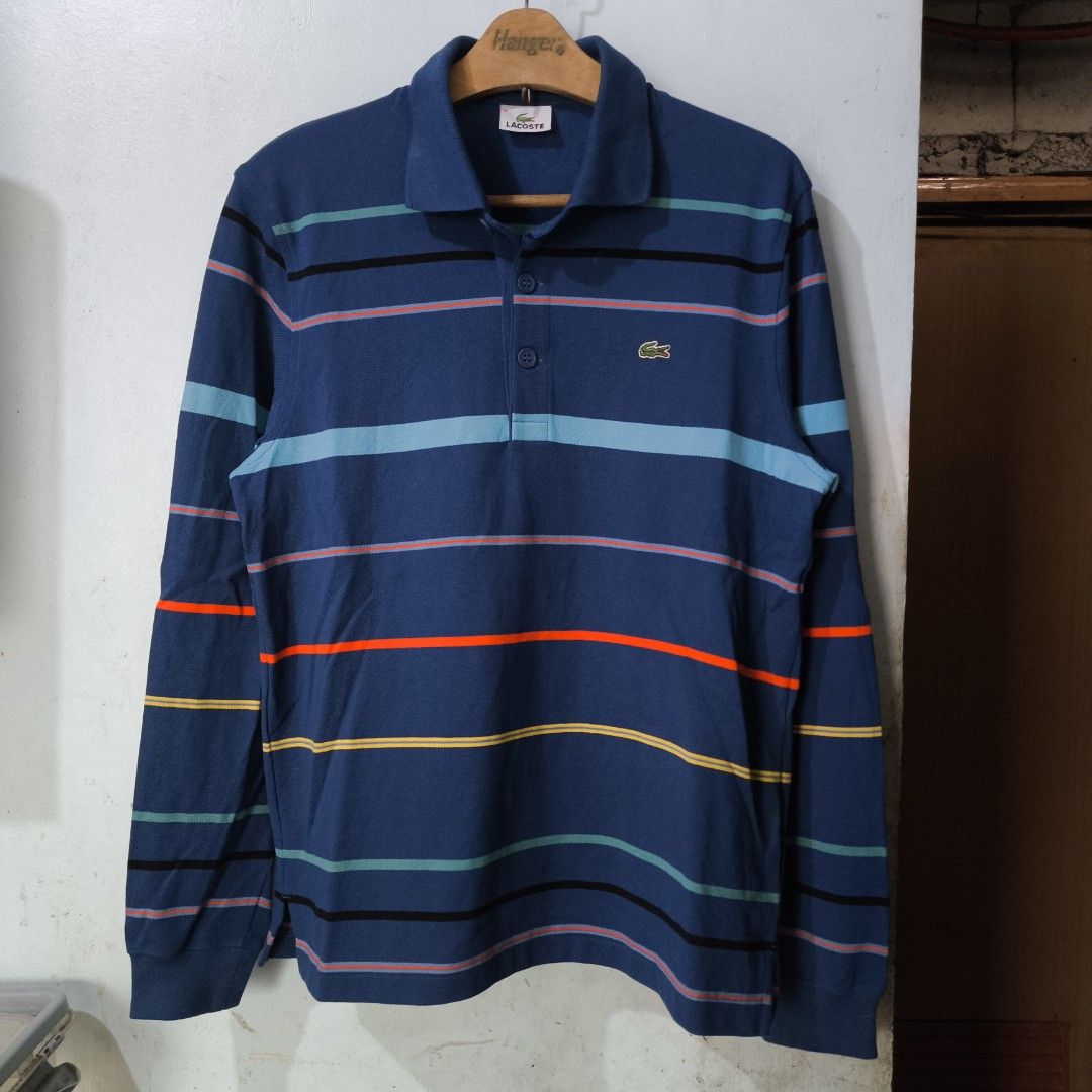 Lacoste Stripe Blue Sweater Polo Long Sleeve (Category: Formal Shirts) located in Quezon City. Submitted by jedclo (Listing ID 1470830872, Image 3). Description: Size M Width: 27 Length: 27. In pristine condition Color due lightning MOP: GCASH, DM to purchase Disclaimer: "All brand names, logos, and images are registered trademarks of their respective owners. No affiliation or copyright infringement intended.