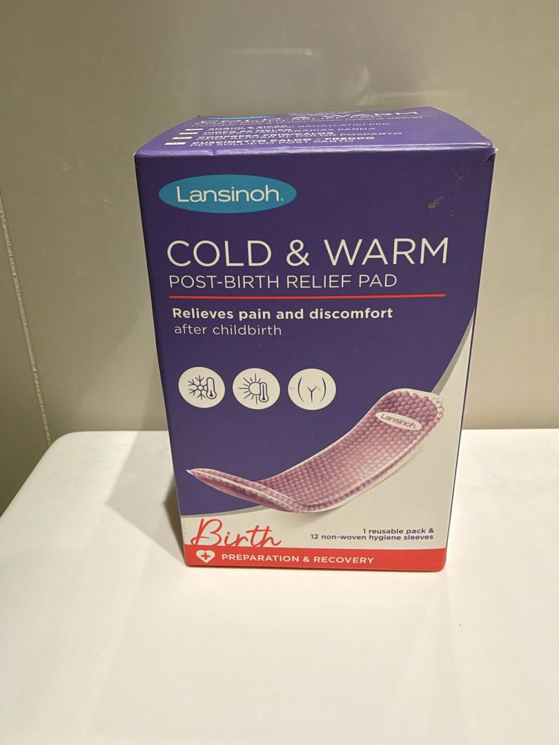 Lansinoh Cold & Warm Post-Birth Relief Pad (Category: Maternity Care) located in Makati City. Submitted by kimywondercup (Listing ID 1470864006, Image 1). Description: Lansinoh Cold & Warm Post-Birth Relief Pad 💜 Brand new Lansinoh relief pad for postpartum recovery! ❄️ Cold therapy: Helps relieve perineal discomfort, hemorrhoids, and C-section discomfort 🔥 Warm therapy: Soothes discomfort from postpartum uterine cramping Product details: * Bra
