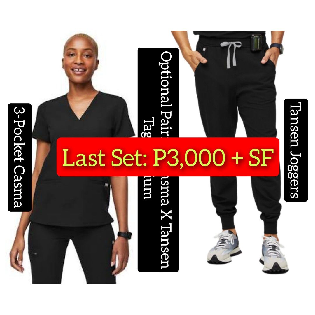 Last Set: Optional Pairing: Black Figs Casma X Tansen Joggers (MEDIUM-MEDIUM SHORT ON TAGS) (Category: Others Tops) located in Baguio. Submitted by ogiesiomai23 (Listing ID 1470818843, Image 1). Description: Optional Pairing: Black Figs Casma X Tansen Joggers Tag: Medium Top: Casma W: 42" Shoulders Width: 15" L: 26" Tag: Medium 3 Pockets Pants: Tansen Joggers Note: Short=Men Petite=Women Optional Large Petite for Women (If Bet) W: 34" and Up L: 3