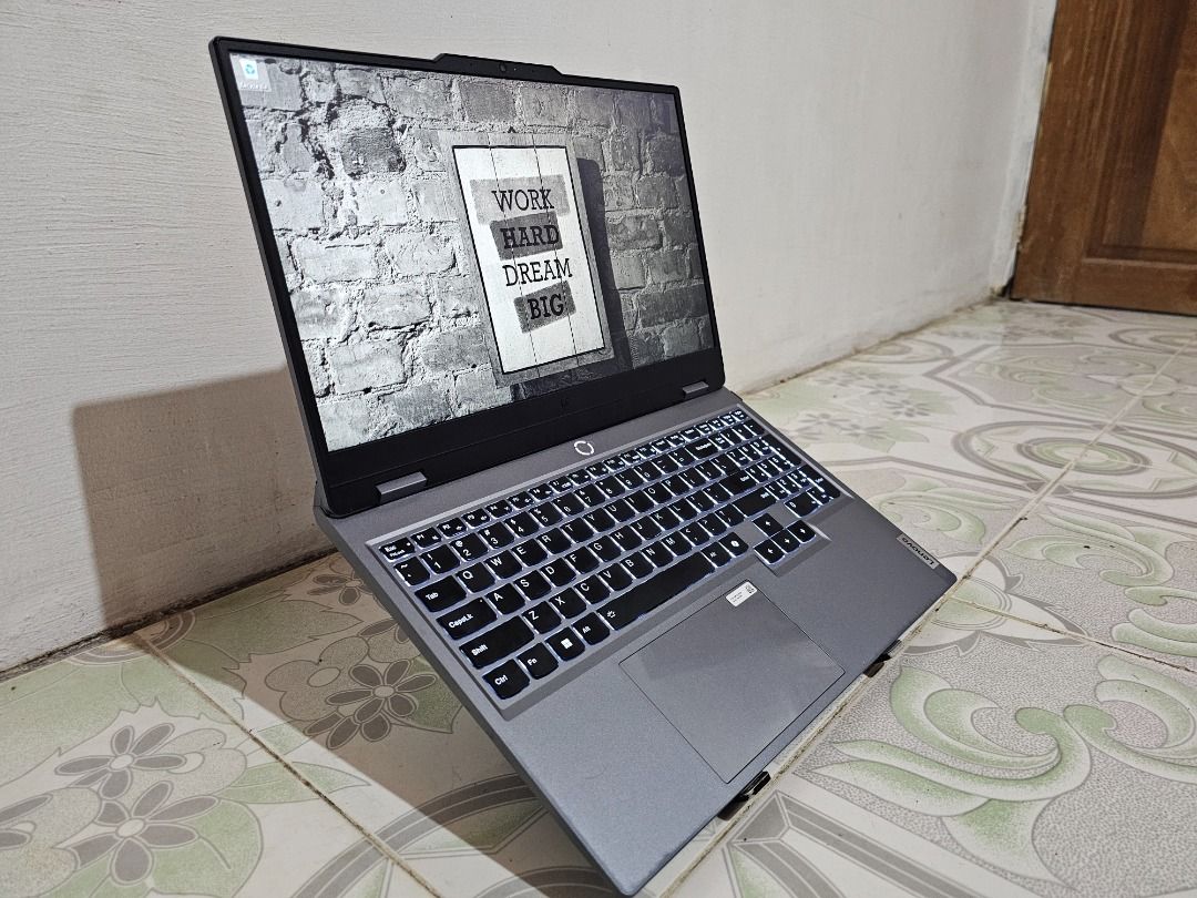 Lenovo LOQ 15IRX9 (Category: Laptops & Notebooks) located in Caloocan City. Submitted by angeloop (Listing ID 1470845555, Image 3). Description: Lenovo LOQ 15IRX9 — RTX 4050 PROCESSOR • Intel Core i5-13450HX • 14 cores / 20 threads • Up to 4.6 GHz boost • Intel HM770 chipset GRAPHICS • NVIDIA GeForce RTX 4050 Laptop GPU • 6GB GDDR6 VRAM • Boost Clock: 2370 MHz • Maximum TGP: 105W • Advanced Optimus • DLSS 3.5 • Dynamic Boost 2.0 • DirectX 12 Ulti