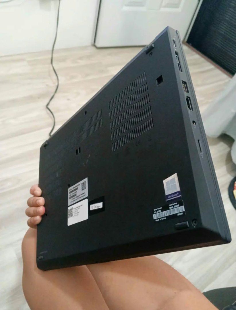 Lenovo ThinkPad T14 Intel Core i7 Laptop (Category: Laptops & Notebooks) located in Cavite. Submitted by jm_gutierrez (Listing ID 1470869116, Image 2). Description: Lenovo ThinkPad T14 laptop. Intel Core i7 processor inside. Black finish with butterfly stickers on the palm rest. Standard keyboard layout with the red trackpoint. Ports include USB-C, USB-A, HDMI, ethernet, and headphone jack. Runs Windows. Clean screen and solid build..