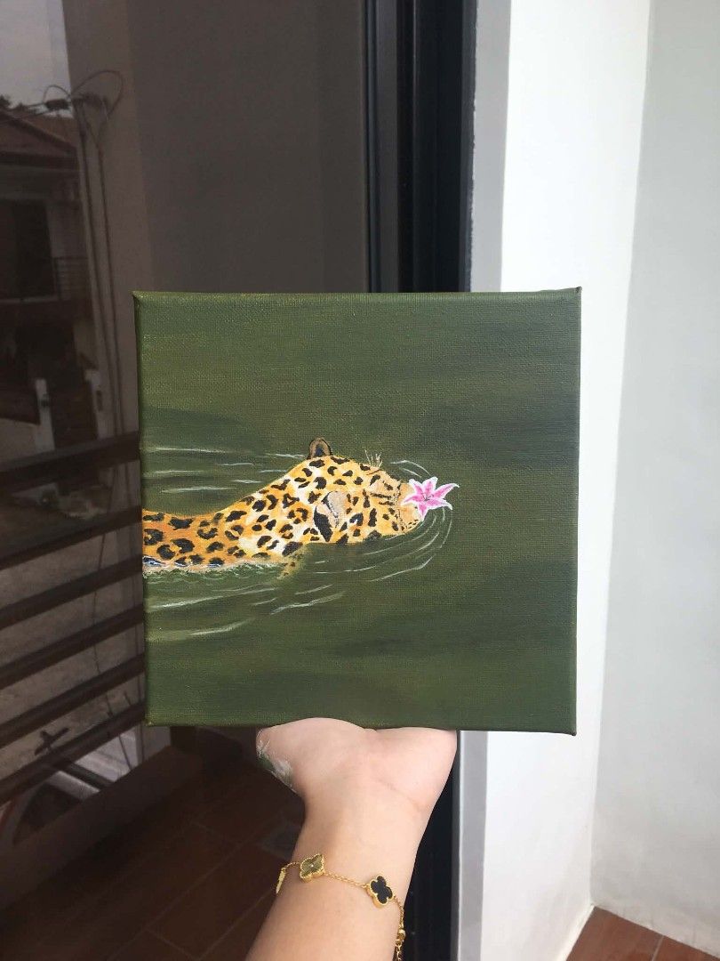 Leopard Acrylic Painting (Category: Art & Prints) located in Cavite. Submitted by cheine (Listing ID 1470834259, Image 2). Description: Title: Lè Leopard Medium: Acrylic on Stretched Canvas Size: 20 x 20 cm Price: ₱600 Year: 2026 Frame not included With COA Note: Colors may vary due to lighting Mode of Payment: GCash / Cash Location: Imus Cavite Shipping Courier: J&T / Lalamove / Pick-up (Buyer handles the shipping fee) 🐆 Send a DM to claim.