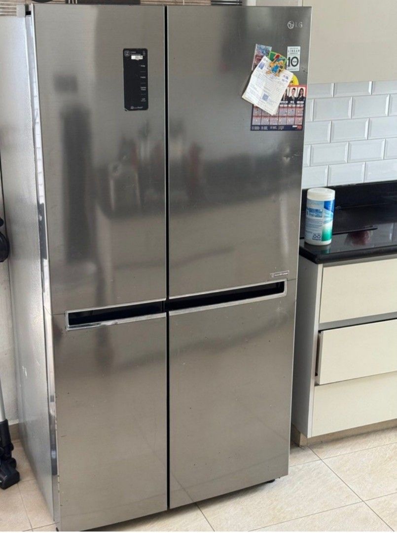 LG Stainless Steel Multi-Door Fridge (Category: Refrigerators and Freezers) located in Manila. Submitted by robertdees_cat (Listing ID 1470870123, Image 1). Description: Fully functional. Spacious interior and complete shelves. LG refrigerator freezer. 16 months used. No repair history. Bring your best technician 1000% 24 cu. Ft Dimensions (W x H x D): 912 x 1790 x 738 mm Inverter Linear Compressor (with a 10-year warranty For serious buyer. Pm.