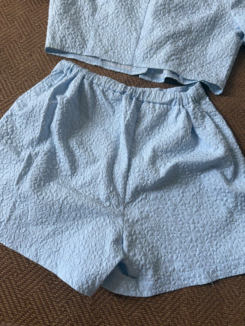 Light Blue Two-Piece Set (Category: Sets or Coordinates) located in Cavite. Submitted by shopnshinebyelle (Listing ID 1470759642, Image 2). Description: ♡ Brand new, never used — stored only ♡ Color: Black & Light blue ♡ No damage; in good condition ♡ Fits up to a large-framed girlie (For further questions about its size and measurements, kindly message us) ♡ First to pay, first to get the item. ♡ Shipments are every weekend. (Kung gusto maipadal