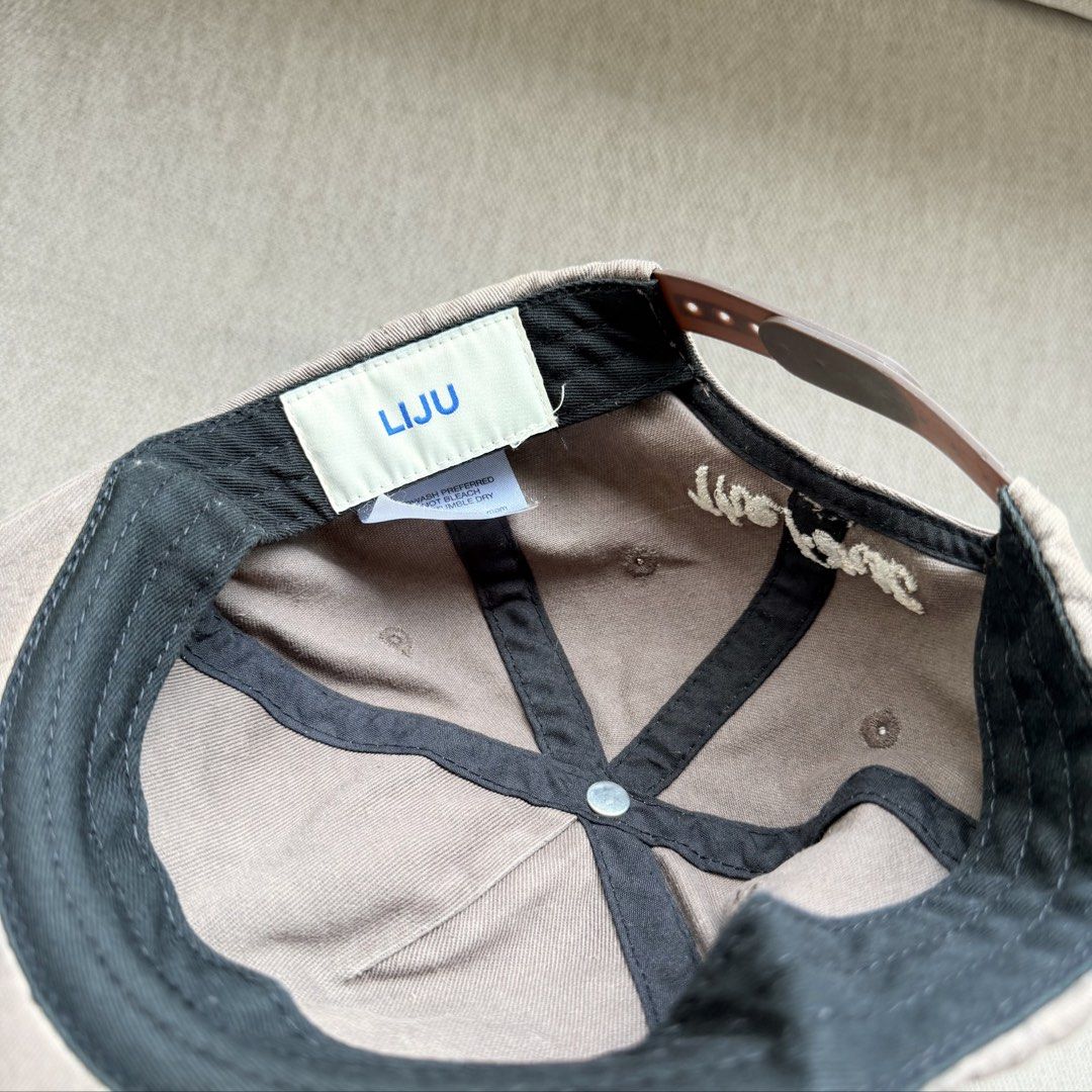 LIJU “The First” 5 Panel Cap (Category: Caps & Hats) located in Makati City. Submitted by sunnybadoobee (Listing ID 1470727396, Image 2). Description: LIJU “The First” 5 Panel Cap Size: OSFA (quite small) Condition: used with minor crack on the snap Price: ₱1,500 only. .