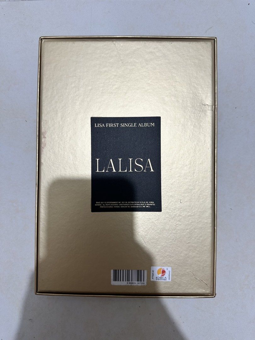 Lisa First Single Album Lalisa (Category: CDs & DVDs) located in Manila. Submitted by mchdcs (Listing ID 1470884109, Image 2). Description: - Official YG Entertainment release with KOMCA sticker - Complete with photobook, photocards, and polaroid inclusions - Stored carefully, box has minor shelf wear.