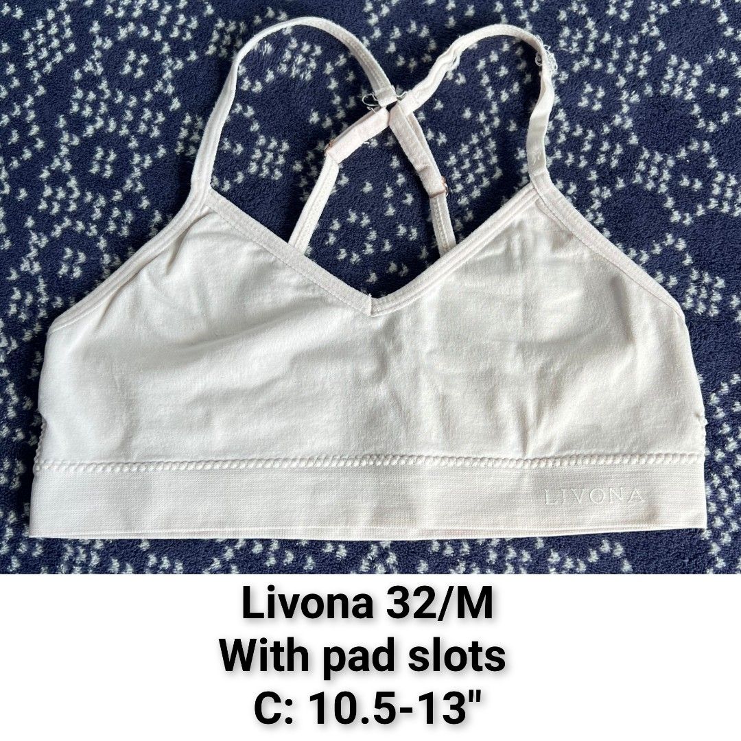 3 PCs Bralette Bra bundle (Category: Activewear) located in Quezon City. Submitted by all_items_50_each (Listing ID 1470795254, Image 2). Description: 3 PCs Bralette Bra bundle Fits teens, adult XS-S *brand and size is posted, as long as it is readable, measurements via tape measure-laid flat, is also posted *wash before wearing, may have lints, dirt/stains (due to storage), color-bleed stains, esp. light colored, with normal signs of usage, pls.
